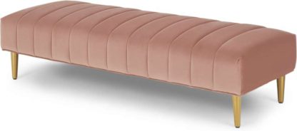 b6878206d6532cb6c8c4fd01bd120a8a48774f640f2a7b8fab5ed6d4f06fd25a.jpg An Image of Amicie Ottoman Bench, Blush Pink Velvet