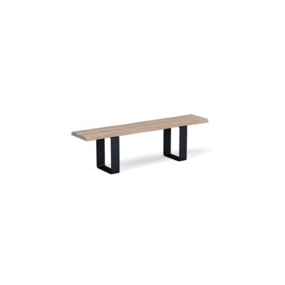 bd56ed7bfd39b815cb0df8ae81bf0f1dc91c9f70f1078e3b7da91bc3fde5533b.jpg An Image of Heal's Prague Bench 180x35cm Natural Oiled Oak Natural Edge Not Filled