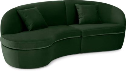 bfcdcb5c8906f6319a9017894f29c31334db164050843eaef82473c8b538eda3.jpg An Image of Reisa Left Hand Facing Chaise End Sofa, Pine Green Velvet