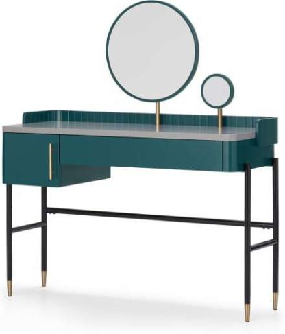 c5b8cd3e327cd30b4da955d32b36d1f5cbb282dcbdab642d3ba39f5c877a44e8.jpg An Image of Lali Dressing Table, Teal & Brass