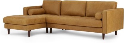 c6143a2b92b627667ad666fbb8e65743ed2a35466e52c0ae0601867cf57459c5.jpg An Image of Scott 4 Seater Left Hand Facing Chaise End Corner Sofa, Charm Tan Premium Leather