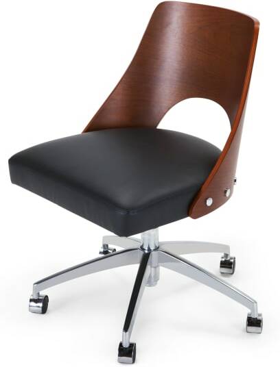c736494c00d0ed699e5228c3c692f54bd89cb55821ef2a1323b82baf994794ee.jpg An Image of Hailey Swivel Office Chair, Walnut and Black