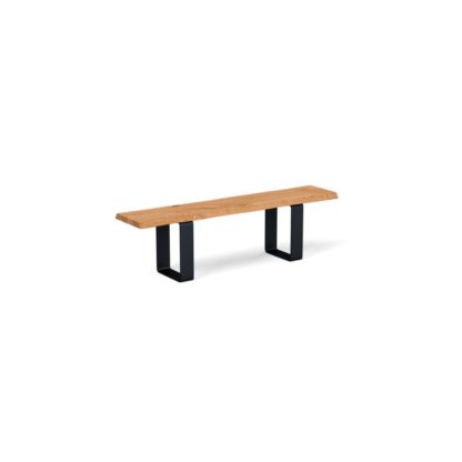 d38e1cc70c58355134cbcd91bb0f2bc01ba7beccbe1406aa21764ea47d83e06c.jpg An Image of Heal's Prague Bench 180x35cm Natural Oiled Oak Natural Edge Not Filled
