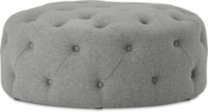 da28b9fb8e393a75b1bc38cd48f5c34445099a250efc9e9db49659ece872c32c.jpg An Image of Hampton Large Round Pouffe, Mountain Grey