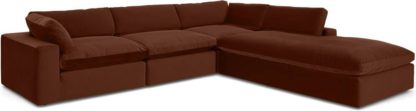 e082adccc06a14b09bea308403d29ca649f11979fe578986de3b95e3e09aab16.jpg An Image of Samona Right Hand Facing Full Corner Sofa, Amber Velvet
