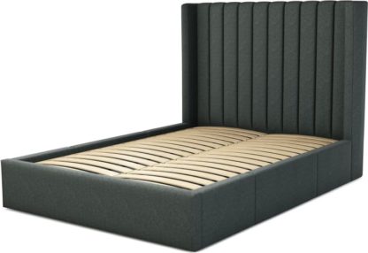 e68e4d1b37bb82bfbc7a6c48427efdb9d74c6e6fe4a98010f8f9d0e8825d53ad.jpg An Image of Custom MADE Cory Double size Bed with Drawers, Etna Grey Wool