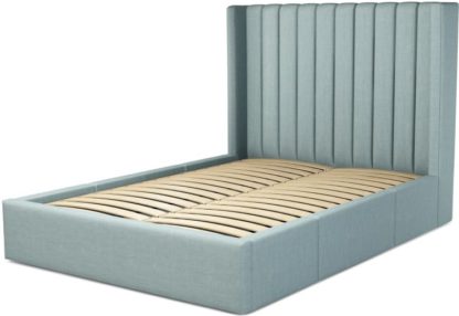 e8e6644bbc680b4c080ba8d55633cbc379f25cc73deba9790ee692dd02b7cf7e.jpg An Image of Custom MADE Cory Double size Bed with Drawers, Sea Green Cotton