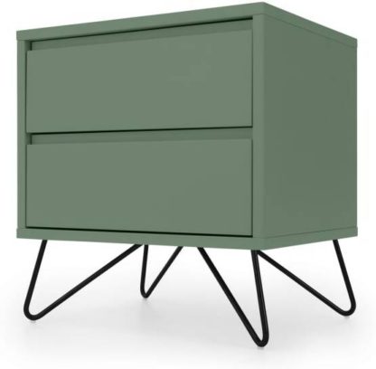 ed4d699febfbc05e1da7a5925f7720721b74a3949b9b791cbb5dd9103f6eeed1.jpg An Image of Elona Bedside Table, Fern Green & Black