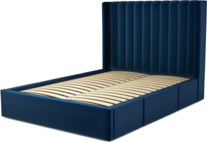 f032fac0dbb080b7435ffcd621ca4e72f65f17d8b84b9076b3c2e8de220f9a8a.jpg An Image of Custom MADE Cory Double size Bed with Drawers, Regal Blue Velvet