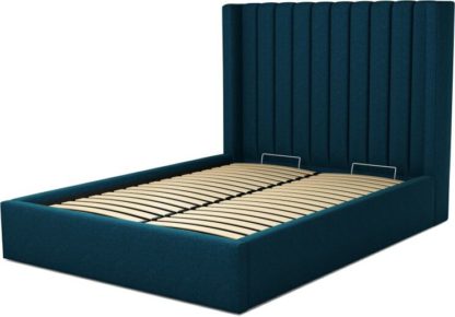 f226104b4654e79d146a281c5ec2c48d371ffed92ee2575e488c71d5c182a43e.jpg An Image of Custom MADE Cory Double size Bed with Ottoman, Navy Wool