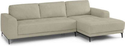 fbe43ff5fd72050c757af49312a17736bc2e7500ba3225fe3de4696d4260d799.jpg An Image of Luciano Right Hand Facing Corner Sofa, Pale Putty Leather