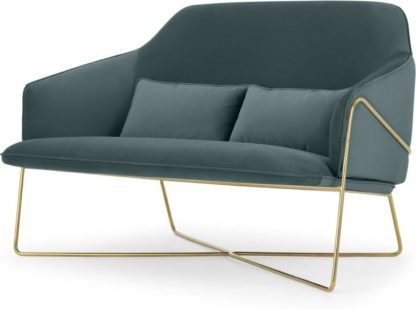017bc3662a0b3c4efdb0eca3c57028bc181c7df5fbb7639311548911a90c18c7.jpg An Image of Stanley 2 Seater Sofa, Marine Green Velvet