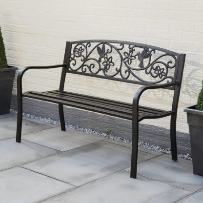 035d9a38031fb96dd5618d16f4cb23090d3e515e9c8538bf03b11f02b74a7ce2-1.jpg An Image of Hummingbird 2 Seater Bench Bronze