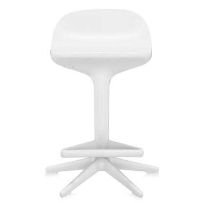 An Image of Kartell Spoon Bar Stool In White 56X56x56-76cm