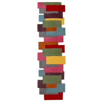 2972b9768fe307503606aeee28ec3b22aec79b070d64e63e6099c9edcae8ca35-1.jpg An Image of Abstract Collage Runner Pink/Green/Yellow/Red/Blue