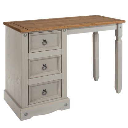 2b5b14a06e99b98384571114f4f9b4b0afd39c9ce26653c9e82659ffc81bbddd-1.jpg An Image of Corona Grey Single Pedestal Dressing Table Grey