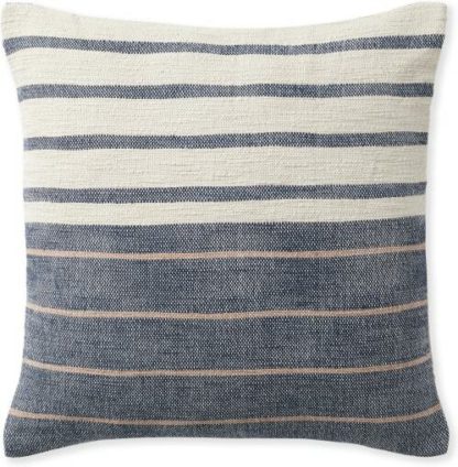 305458b635f6b80d11ff1b5516326b9197912e8b581aff87e165ea249f3872a9.jpg An Image of Banda Woven Stripe Cushion 45 x 45cm, Indigo Blue