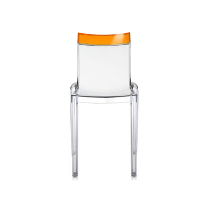 320c9af4bd1b25d041d951a50053b192cda9f0863abe4114ff05ffdb62178b5c.jpg An Image of Kartell Hi-Cut Chair Clear/ Orange *Min 2 Chairs*