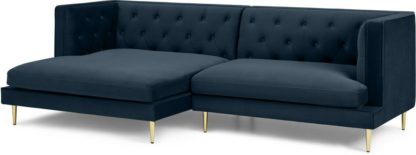 360f9b4fd1404680b2dcd0499067d2076b4d2231d1dc4dfed813e2610d911567.jpg An Image of Goswell Left Hand Facing Chaise End Corner Sofa, Sapphire Velvet