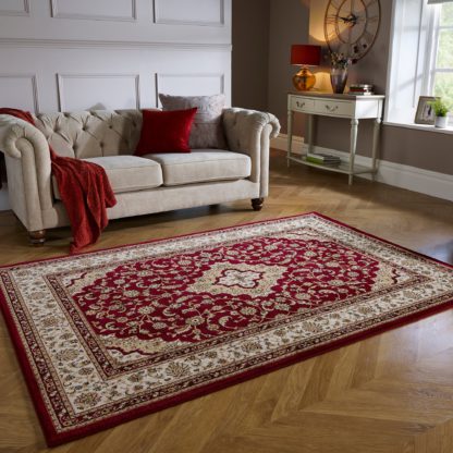 44b12eebacf0c461e96c6fe555cc33e55913cd180bf98baed2f0b0110b357dcf-1.jpg An Image of Antalya Traditional Rug Red, Yellow and Black