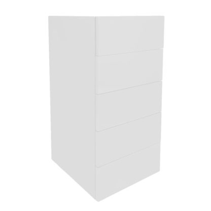 4674afb333c5481eb58b70d181f1d00b8b6c7583d29a111510f577a7032b8d39.jpg An Image of Heal's 1810 Space 5 Draw Tall Chest White Gloss Lacquer
