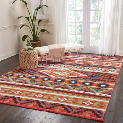 4af3d0ce0274ec906654cd2992213e18b8f2e6341bf7a9292642ba4b6e67c725-1.jpg An Image of Navajo 4 Rug Orange, Yellow and Green