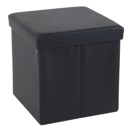 4eb4a73d5a09652ee3b84f1ef92e4dc00e1314e11b53af23fb5539d23e11ec13-1.jpg An Image of Foldable Black Cube Ottoman Black