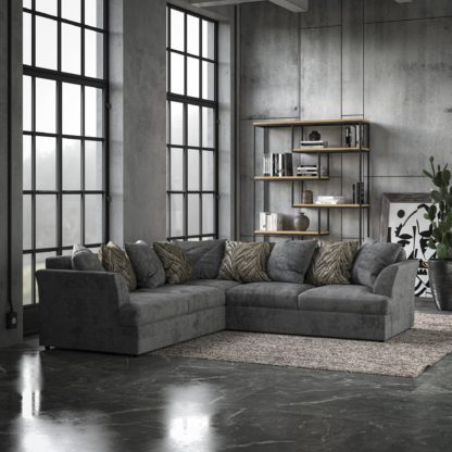 4f5a4be30cc5b9b8ae08caa05100d7ad3ab5a60e444bf589b563ec8864cb66d4-1.jpg An Image of Mellors Chenille Corner Sofa Pewter