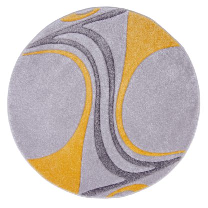 523000a406d3deb01dbf2485ad66df36f25a81918f34d042b9d8f95e5fcc20c5-1.jpg An Image of Mirage Circle Rug Grey and Yellow