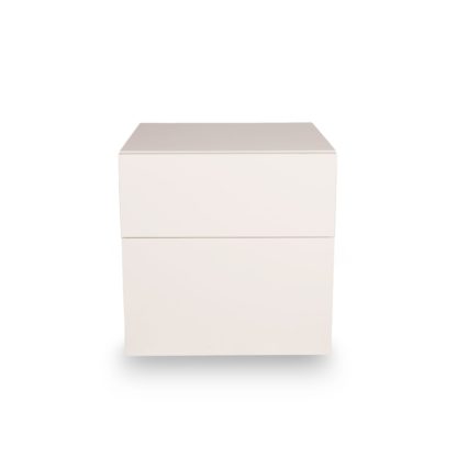 5b5827533a0836e6ec648b54c6645abfad5d085cb674c0ca46ab3ff071d26ad9-1.jpg An Image of Heal's Space 2 Drawer Bedside Unit White Matt Lacquer