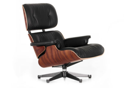 5fe2dd493fdf5fcd4a939c190d76c6350ab8e2e46147955129d2b6702a1b0abd.jpg An Image of Vitra Tall Eames Lounge Chair in Santos Palisander & Black Leather