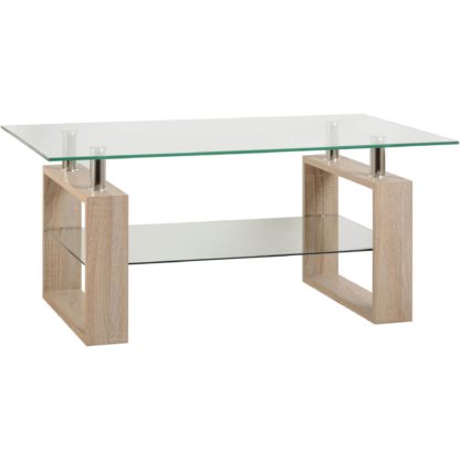 643abce666bb30debe84aaa6d443ae759888090cfba8ff1ab0cb94cc569599e2-1.jpg An Image of Milan Oak Glass Top Coffee Table Natural