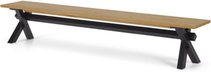 666ba851ace6ce0faf2cbe0097df0493c616ecb729adb5c5608f21d36e5881a3.jpg An Image of Bayron 5 Seat Dining Bench, Brushed Oak & Charcoal