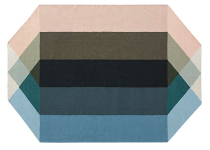 6ee5c0fde156095a63030e7dba9302763a2483b688fd37a1f22b0c20e957356a.jpg An Image of Gandia Blasco Diamond Kilim Rug Nude & Teal 170 x 220cm