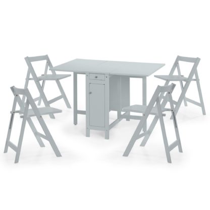 7488d435aedd67c6e6104123b3b663539d702abfe81ec55a0284c179a5d5aa91-1.jpg An Image of Savoy Grey Dining Table and 4 Chairs Grey
