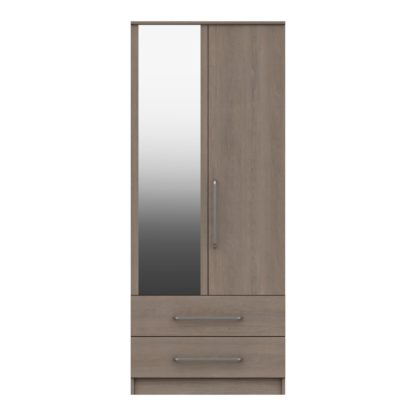 77a8fb88386b1f74c040194d839356ba3eaa500135abe896f825dd491e3ebb73-2.jpg An Image of Parker Beige 2 Door Combi Wardrobe Dark Wood (Brown)