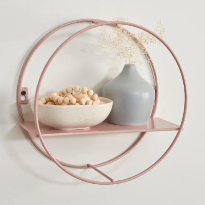 848d63e76647f04c4a944d960929bdaeac073ffa92f1dc77e9214081b1f0ed16-1.jpg An Image of Blush Small Circle Shelf Blush (Pink)