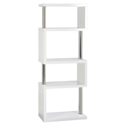 87d6a8c3121eef0acb7036dc3697f616094909fbffc4f67fe0f1a439c1d7e1ca-1.jpg An Image of Charisma 5 Shelf High Gloss Black Bookcase Black