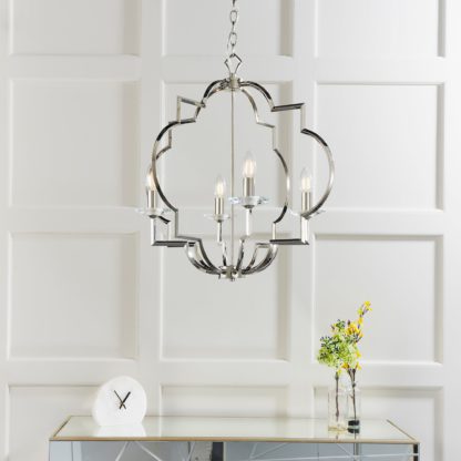 8ee3cc33902fb0460296e1f20770b5e4f076cf560bd435557877aa2d83da2cf6-1.jpg An Image of Endon Garland 4 Light Ceiling Fitting Chrome Chrome