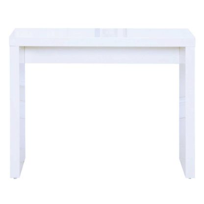 940d8549247edbc9b0c1500e5865636bfe02a10ef632bf18c28ae10fa01c0391.jpg An Image of Puro Wooden High Gloss Grey Console Table Grey