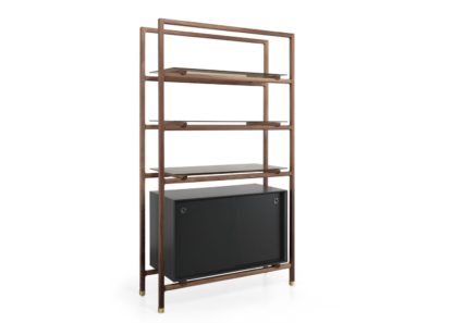 95901374f1f2bc4a448b4e4fdd1dd589197663e73097677ebb081142f0e773bb.jpg An Image of Wewood Float Bookshelf & Cabinet Walnut