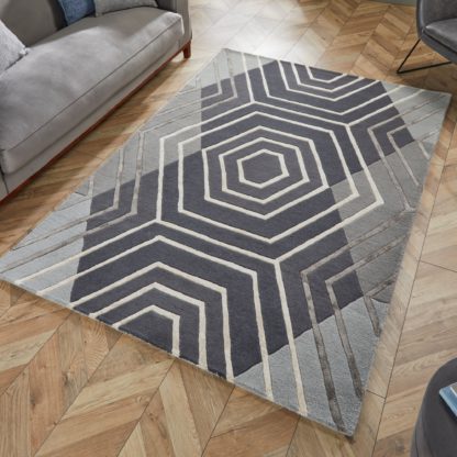 9be86396e51a9f0d977243c59766eaa34de36fac439e8519baadd9c284c029d8-1.jpg An Image of Harlow Rug Grey and White