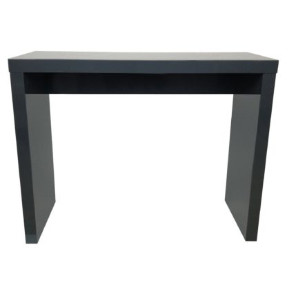 a5655fdbbaae121f38e0b261602d288463c9307627ec51a36aa111756141f899-1.jpg An Image of Puro Wooden High Gloss Grey Console Table Grey