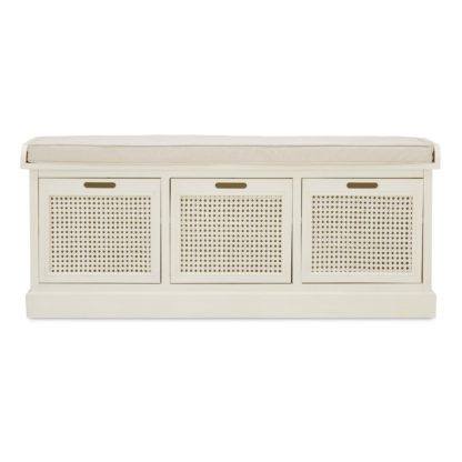 a56673ca0d4d2d4d1c1f32de611126ed393fa86c33e22775796277b465d72b56-1.jpg An Image of Lucy Cane Cream Storage Bench Natural (White)