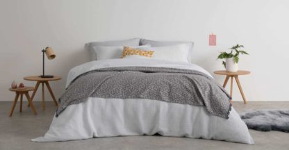 a96a014339c2c212b72917b273f46a4b79b4139e07081c8d43b83a6f1e9d38fe.jpg An Image of Waffle Cotton Duvet Cover + 2 Pillowcases, Double, White UK