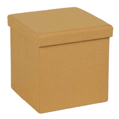 b0cb051589c54cbda0d5e7767363328b080586ca22b9379cea0d62db0353fad0-1.jpg An Image of Foldable Ochre Cube Ottoman Ochre
