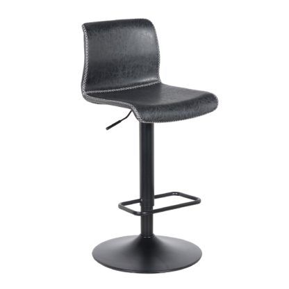 b3d8568bbfc3a4a53db6de585baa45d992ff842bb4c3739240528c42e59682d2-1.jpg An Image of Venice Bar Stool Black PU Leather Black