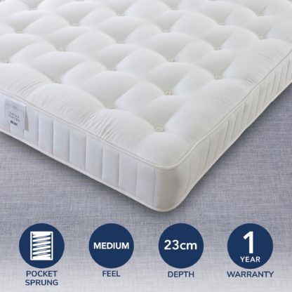 bc22588d367ef6d82c0ed9ea93bbd59949f2d7feefd94a7344d2f8b972ac85f7-1.jpg An Image of Pocket Tufted 1000 Mattress White