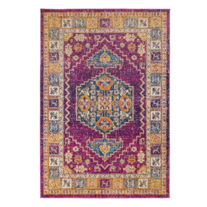 bdba403be66ad69d3eb5b0e1142e595845aa221282a76ecc04910df665b50d01-1.jpg An Image of Urban Traditional Rug Pink, Blue and Yellow