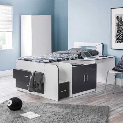 bffba36cd503d541c9ebf2765e6232e757879e1f483ec294e8a5b36f88bab874-1.jpg An Image of Cookie White and Grey Cabin Bed Grey/White
